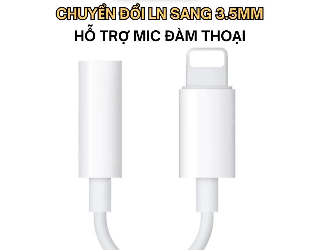 Jack chuyển đổi tai nghe , chân sạc Lai ning sang 3.5mm kết nối bluetooth - ORIO