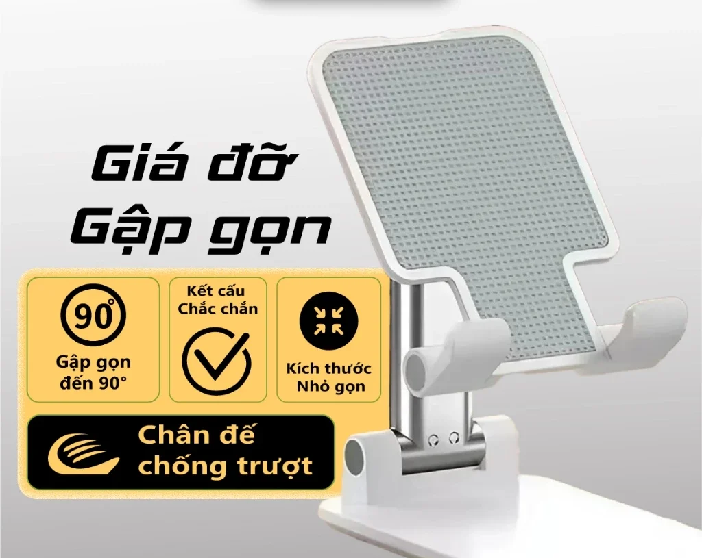 Giá đỡ điện điện thoại để bàn xem video khung gấp gọn điều chỉnh đa năng - kẹp livetream - Orio