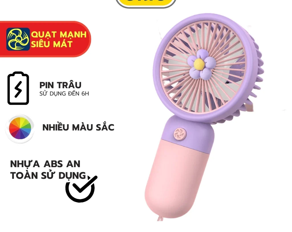Quạt Cầm Tay Mini Hình Trái Cây Cực Mát, tích điện, Dung Lượng Pin Lớn nhỏ gọn tiện lợi - ORIO